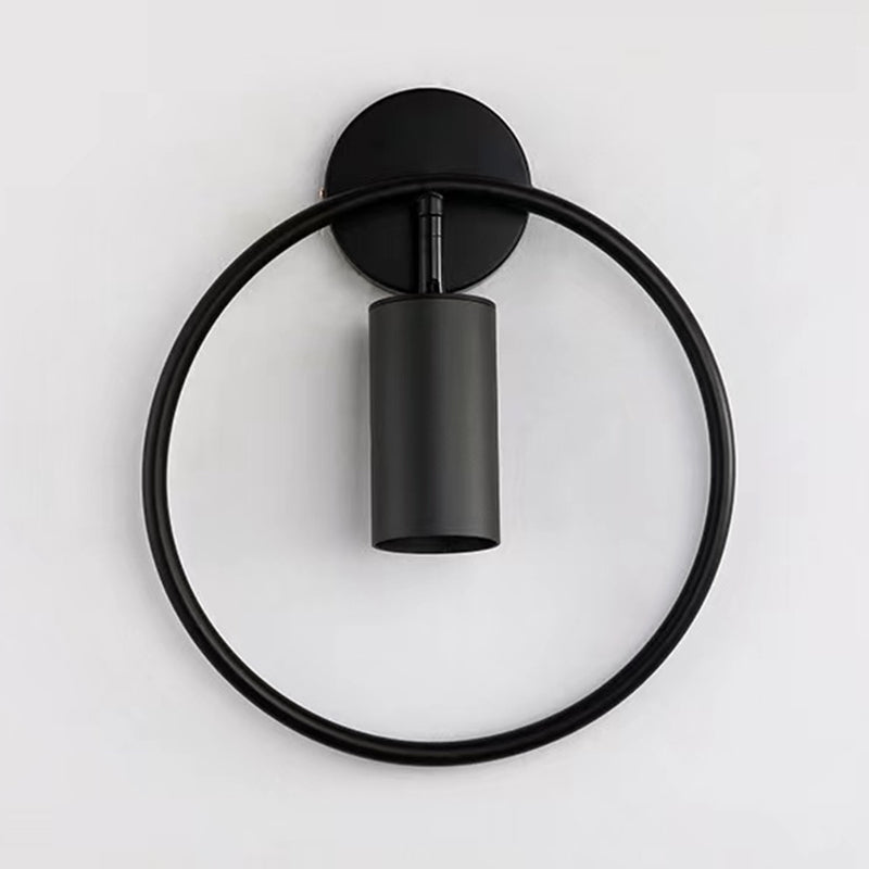 Black/Golden Single Modern Wall Mounted Sconce Metallic Wall Light