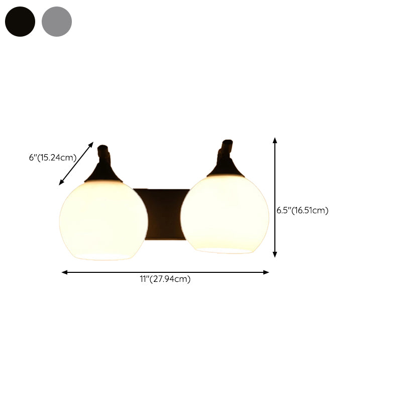 1/2-Light Modernism Wall Mounted Sconce Black/Chrome Wall Light for Foyer