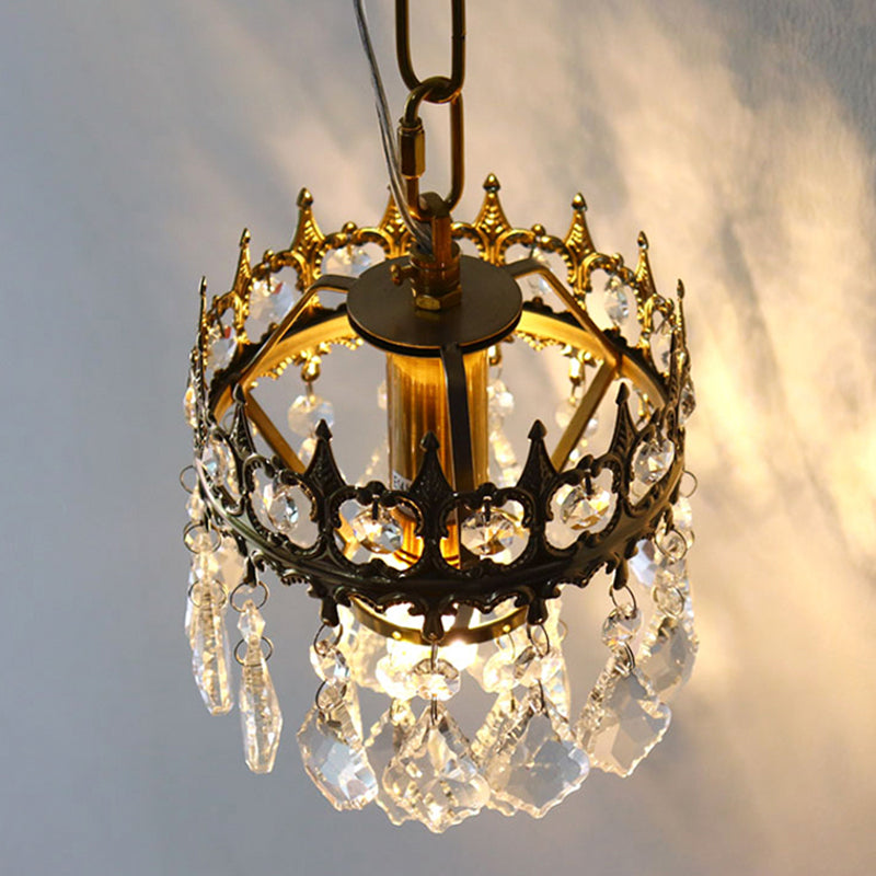 Unique Shape Crystal Wall Lighting Modern Style 1 Light Wall Mounted Light in Brass