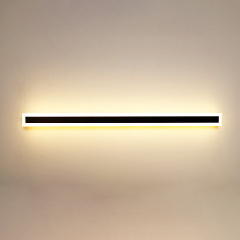 Linear Shape Metal Wall Lighting Modern Style 1 Light Wall Mount Light in Black