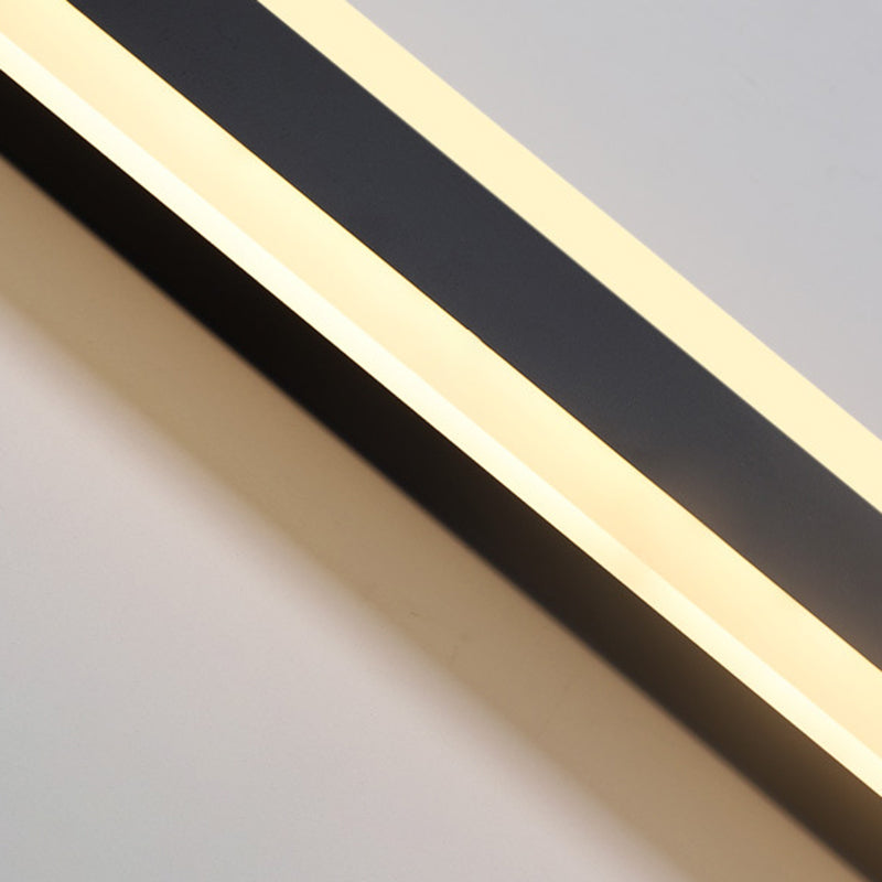 Linear Shape Metal Wall Lighting Modern Style 1 Light Wall Mount Light in Black