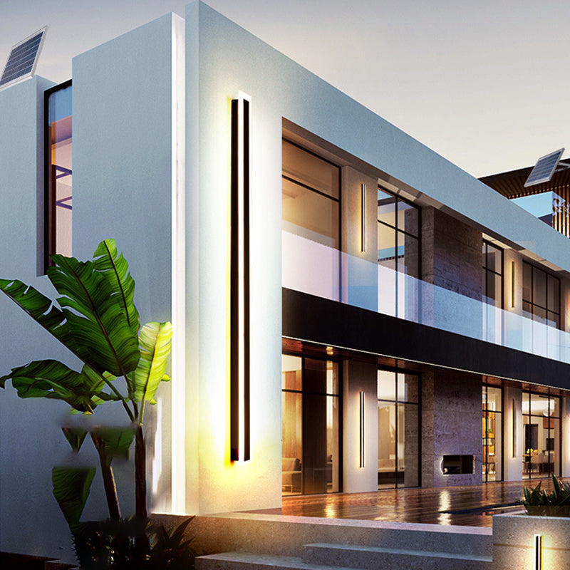 Linear Shape Metal Wall Lighting Modern Style 1 Light Wall Mount Light in Black