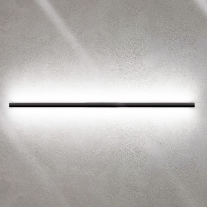 Metal Linear Shape Wall Lighting Modern Style 1-Light Wall Mounted Light in Black