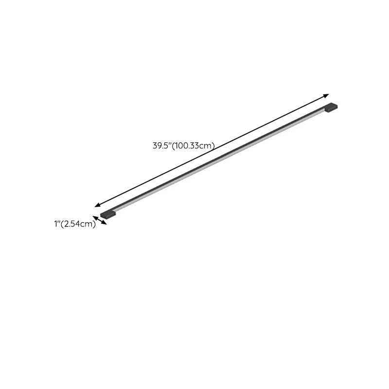 Metal Linear Shape Wall Lighting Modern Style 1-Light Wall Mounted Light in Black