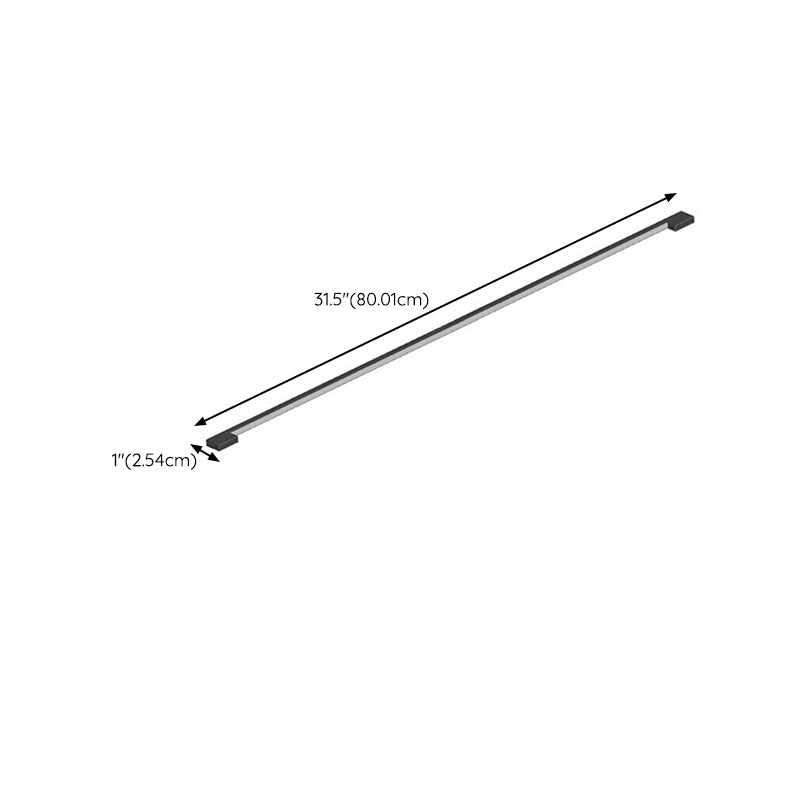 Metal Linear Shape Wall Lighting Modern Style 1-Light Wall Mounted Light in Black