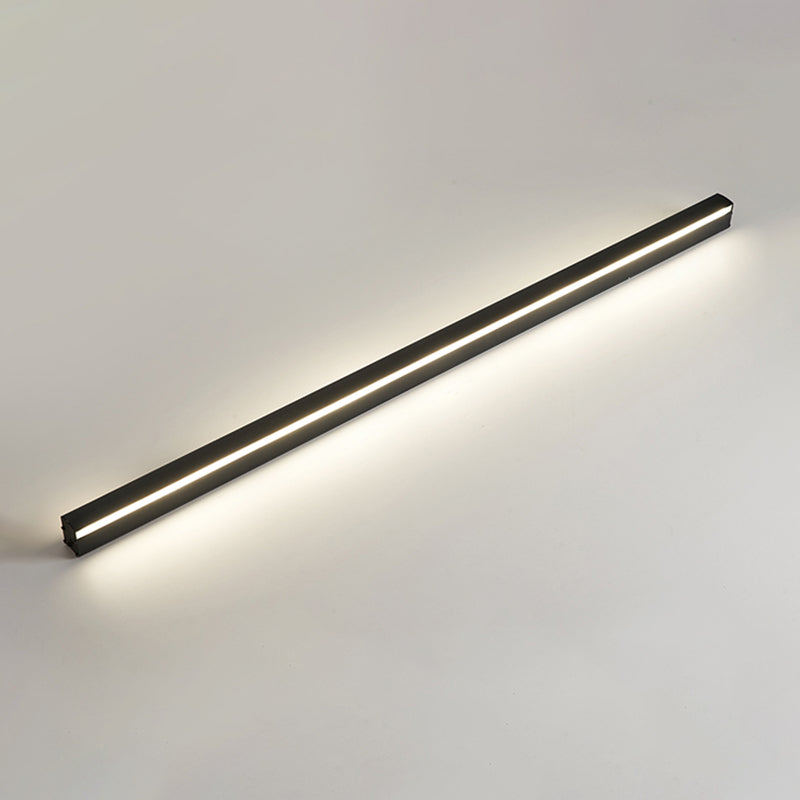 Linear Shape Metal Wall Lighting Modern Style 1-Light Wall Mounted Light in Black