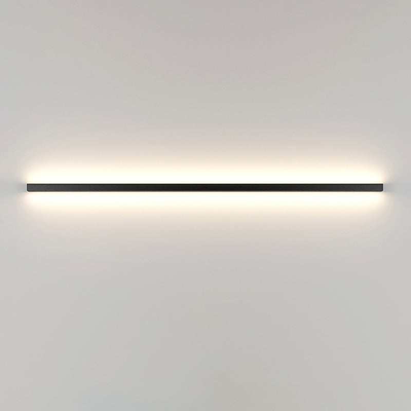 Linear Shape Metal Wall Lighting Modern Style 1-Light Wall Mounted Light in Black