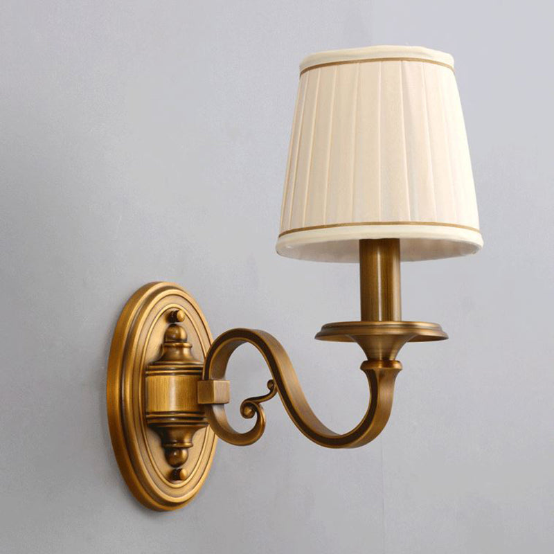 American Style Copper Wall Light Cylinder Shape Wall Lamp for Living Room