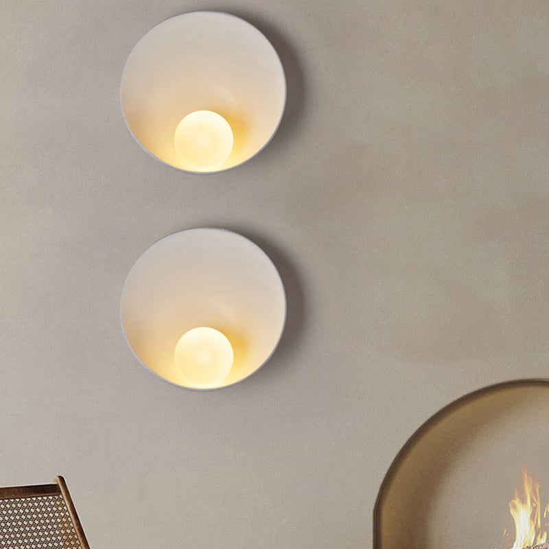 Nordic Style Wall Light Bowl Shape Wall Lamp with Glass Shade for Bedroom