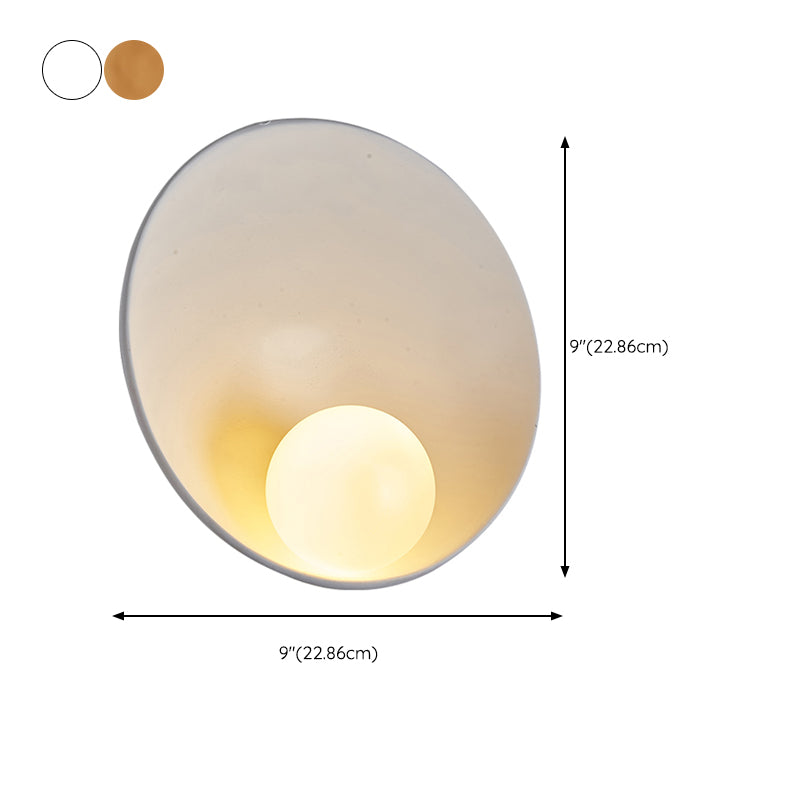 Nordic Style Wall Light Bowl Shape Wall Lamp with Glass Shade for Bedroom