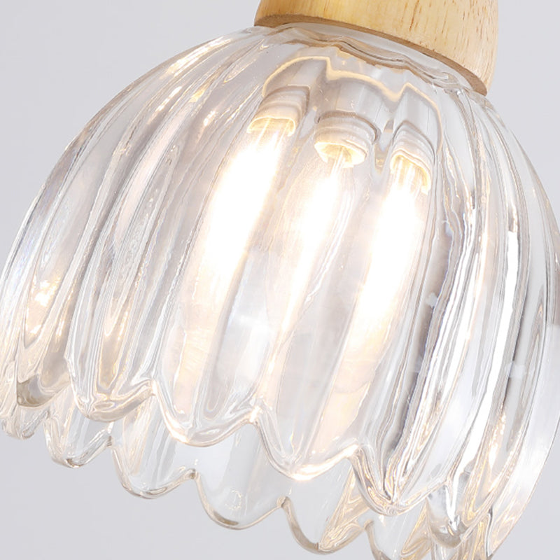 Modern Simple Wall Light Wooden Dome Shape Wall Lamp for Living Room