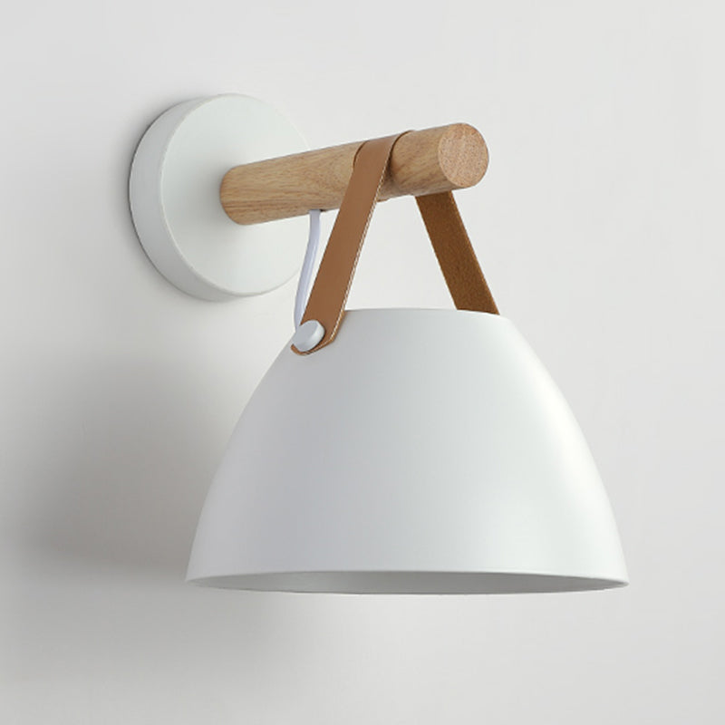 Modern Simple Wall Light Dome Shape Wooden Wall Lamp for Living Room