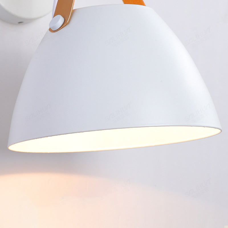 Modern Simple Wall Light Dome Shape Wooden Wall Lamp for Living Room