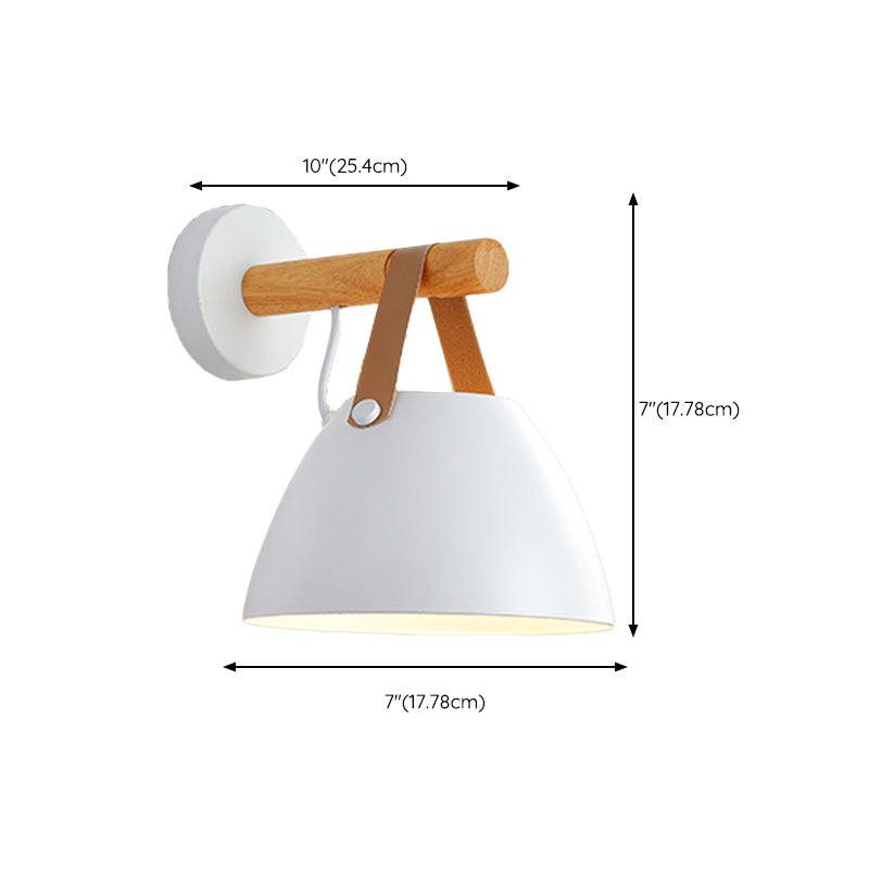 Modern Simple Wall Light Dome Shape Wooden Wall Lamp for Living Room
