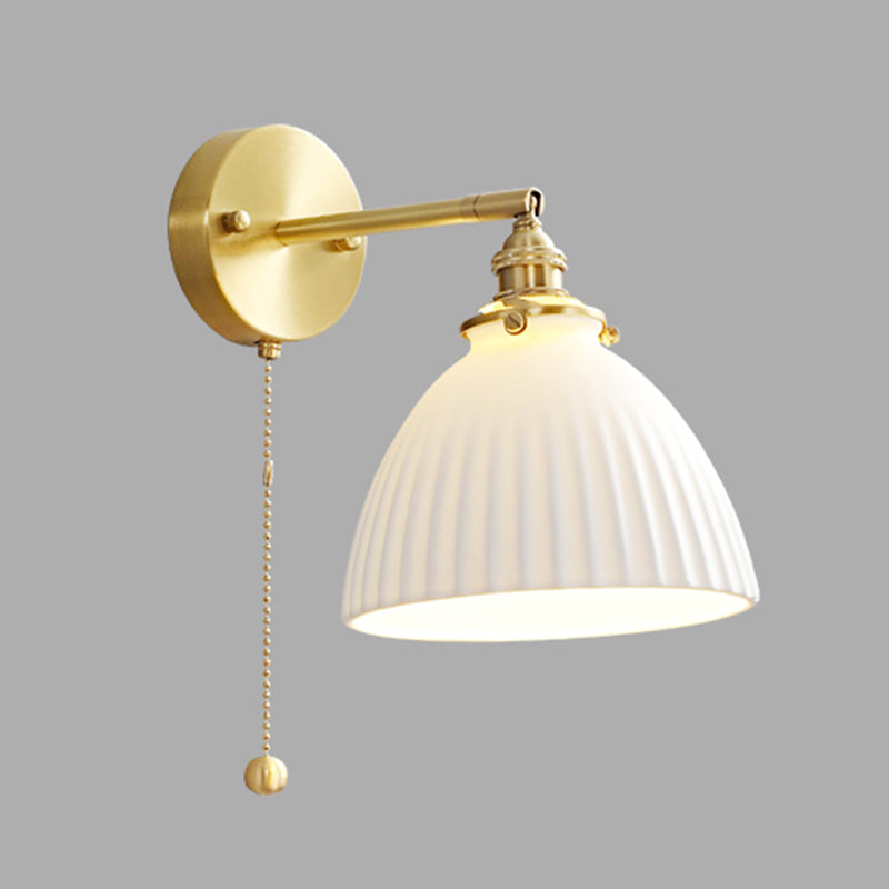 Nordic Style Wall Light Geometry Shape Wall Lamp with Ceramics Shade for Bedroom