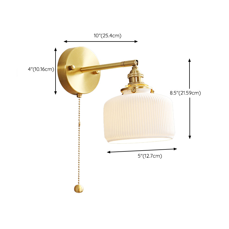 Nordic Style Wall Light Geometry Shape Wall Lamp with Ceramics Shade for Bedroom