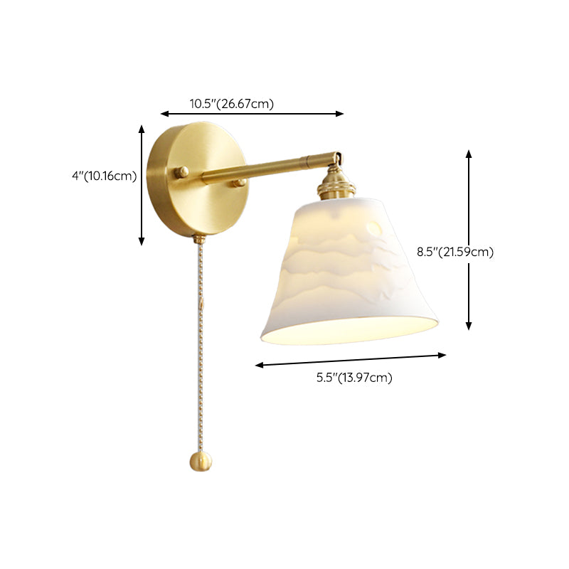 Nordic Style Wall Light Geometry Shape Wall Lamp with Ceramics Shade for Bedroom