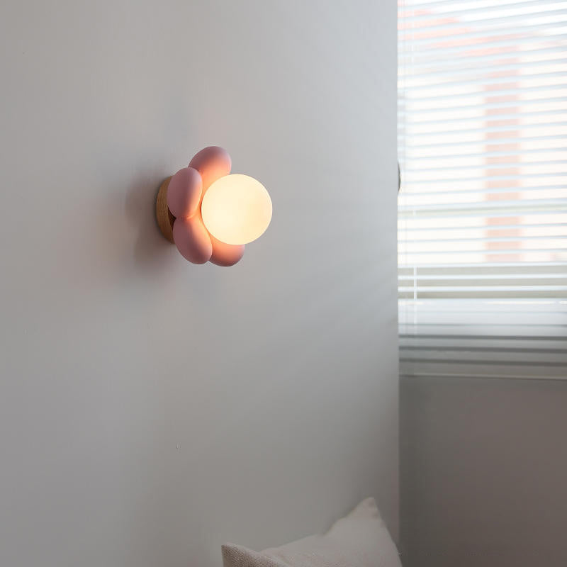 White/Pink Flush Mount Lighting Modernism Wall Light for Bedroom