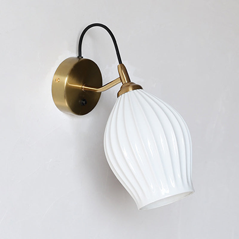 1 - Light Iron and Ceramics Wall Sconce Post Modern Wall Light in Brass / Nickel