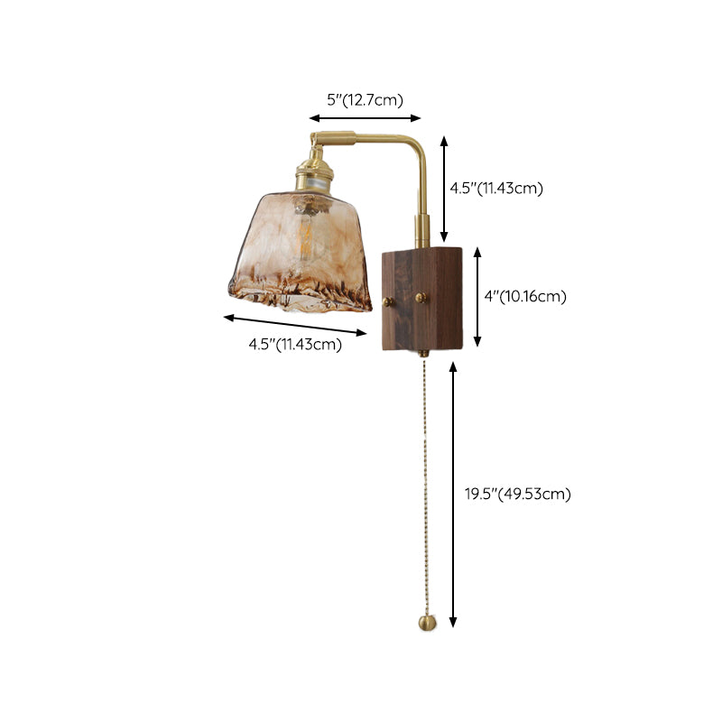 Minimalist Glass Shade Wall Light Fixture Industrial Wall Light Sconce for Bedroom