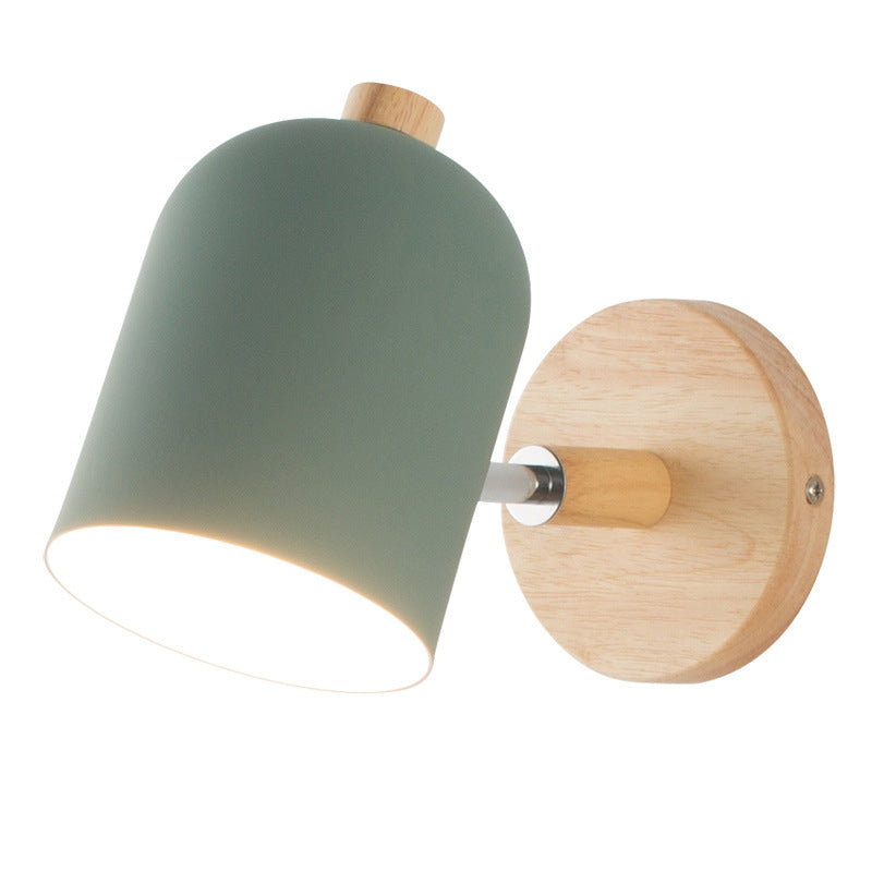 Nordic 1 - Light Wall Sconce Iron and Wood Adjustable Wall Fixture in Multi Colors