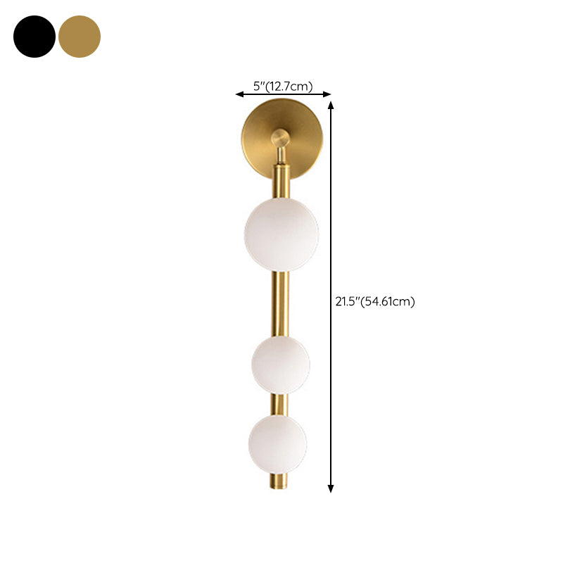 Ball Shape Vanity Lamp Modern Style Metal 3 Lights Bath Light in Black/Gold