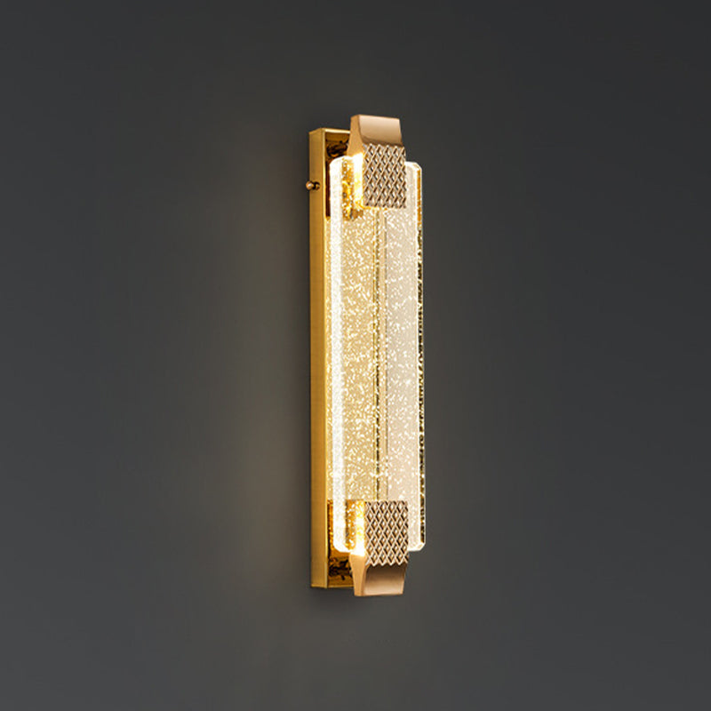 Golden Single Contemporary Bathroom Vanity Light Crystal LED Bath Bar