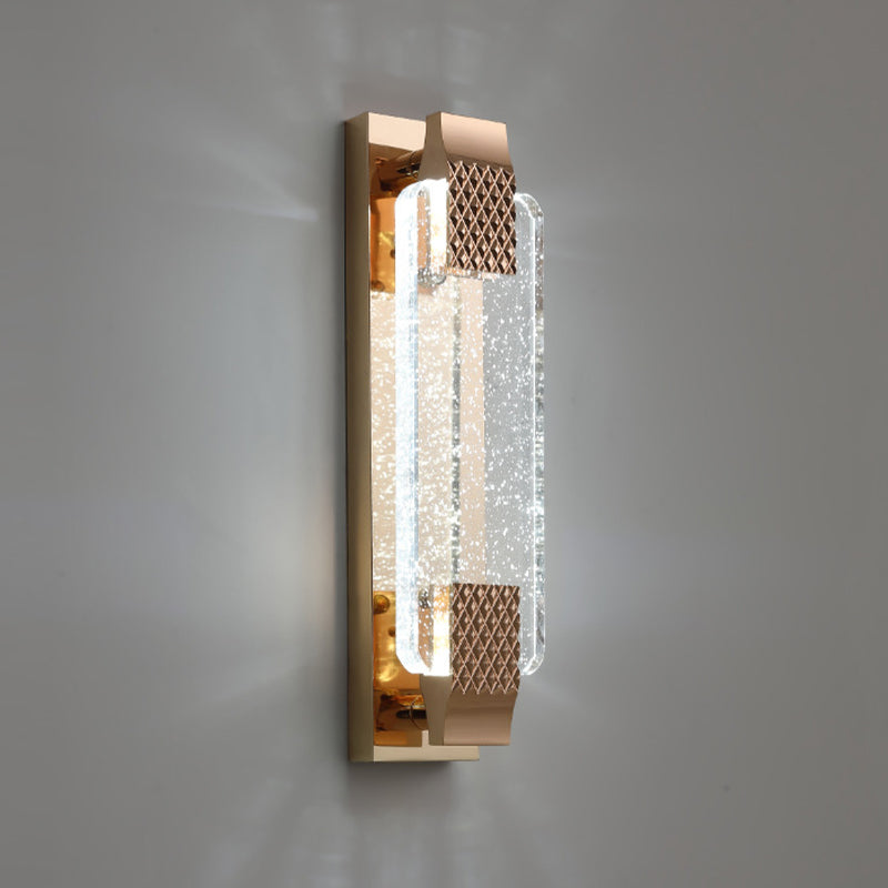 Golden Single Contemporary Bathroom Vanity Light Crystal LED Bath Bar
