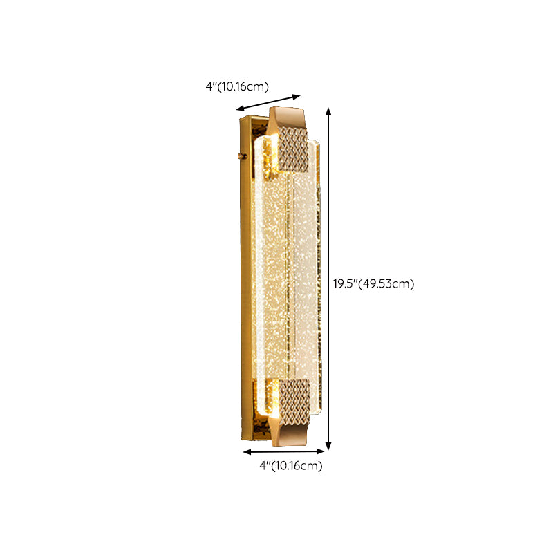 Golden Single Contemporary Bathroom Vanity Light Crystal LED Bath Bar