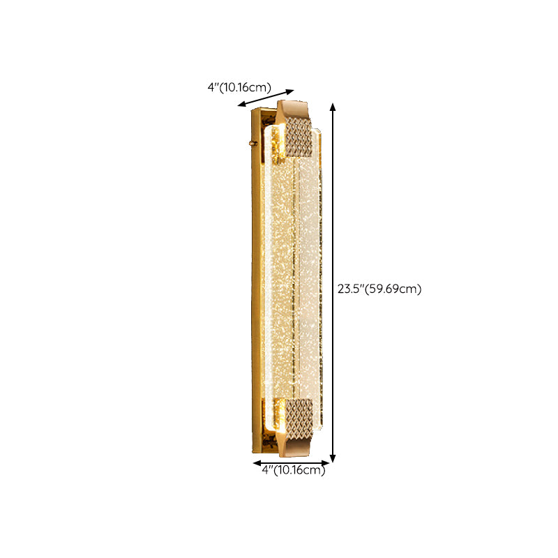 Golden Single Contemporary Bathroom Vanity Light Crystal LED Bath Bar