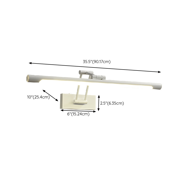 Single Modernism White Bathroom Vanity Light LED Bath Bar for Bedroom