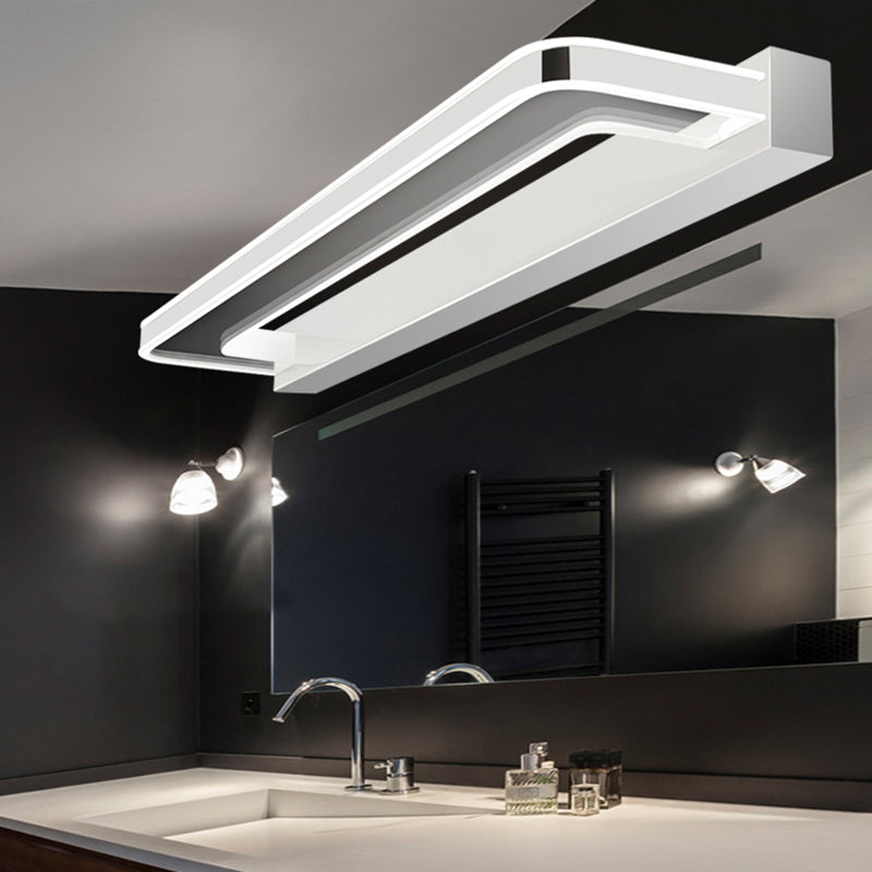 Contemporary White Single Bathroom Vanity Light LED Bath Bar