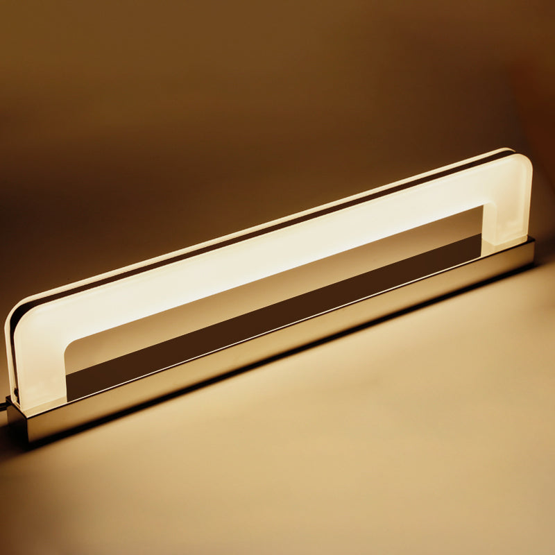 Contemporary White Single Bathroom Vanity Light LED Bath Bar