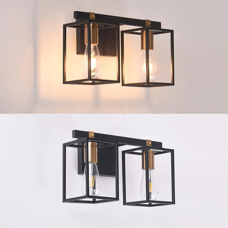 Black 1/2/3/4-Light Modern Bathroom Vanity Light Metallic Bath Bar