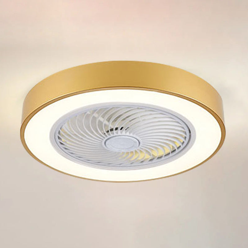 5-Blade Contemporary Ceiling Fan Polish Finish Fan with Light for Foyer