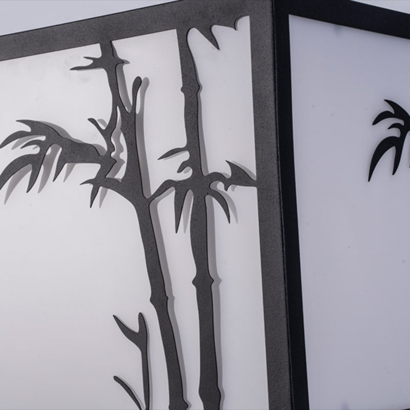 Contemporary LED Pillar Light Simple Black Solar Lighting Fixture for Garden