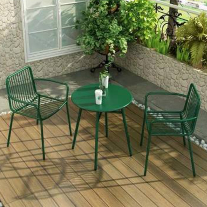 Modern Bistro Dining Table Set 1/3 Pcs Outdoor Round Metal Dining Table and Chairs