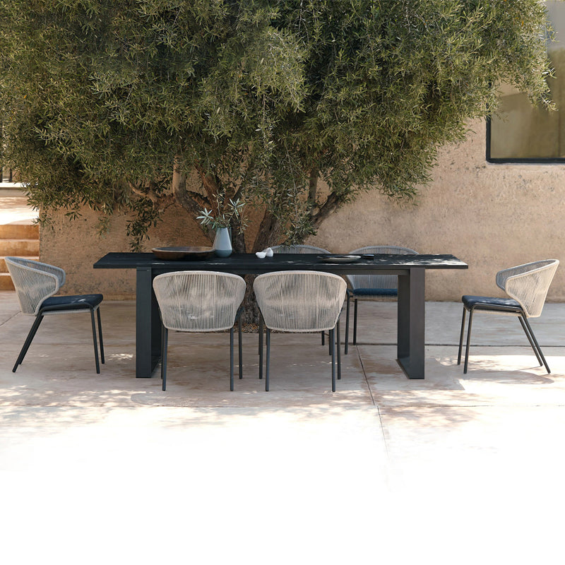 Modern Patio Dining Table Set 1/3/5/7/9 Pcs Outdoor Water Resistant Table and Chairs