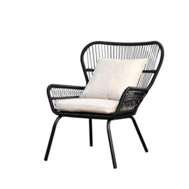 Modern Outdoor Dining Table Set 1/3 Pcs Rattan and Metal Frame Patio Table and Chairs