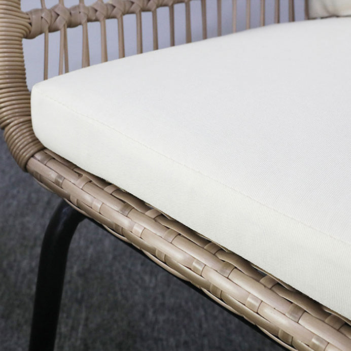 Modern Outdoor Dining Table Set 1/3 Pcs Rattan and Metal Frame Patio Table and Chairs