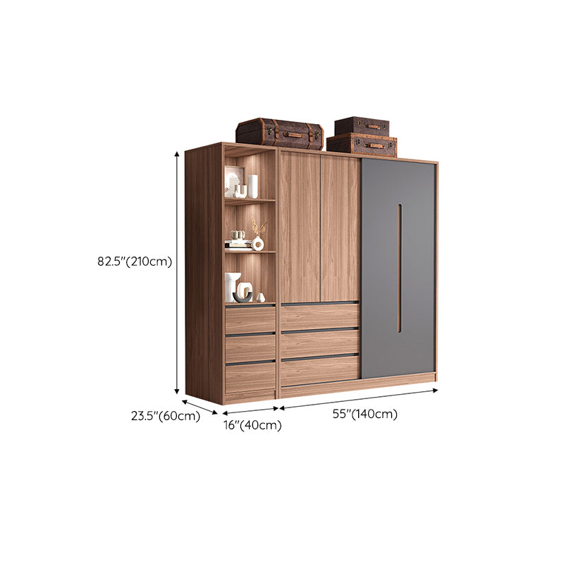 Contemporary Sliding Door Storage Cabinet Bedroom Cabinet with Drawers