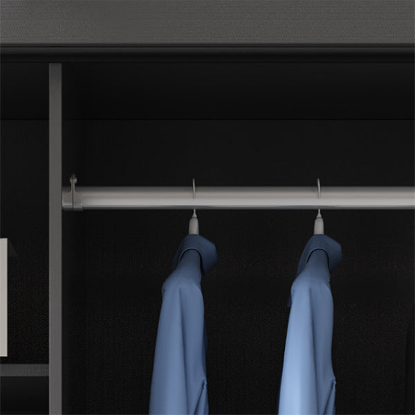 Contemporary Grey and White Storage Cabinet  Bedroom Cabinet with Sliding Doors