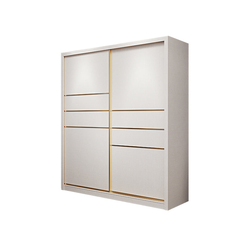 Modern Sliding Door Wardrobe for Bedroom White Cabinet with Drawers