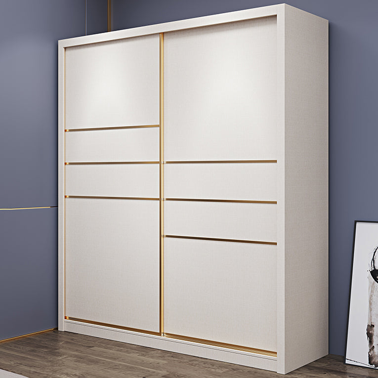 Modern Sliding Door Wardrobe for Bedroom White Cabinet with Drawers