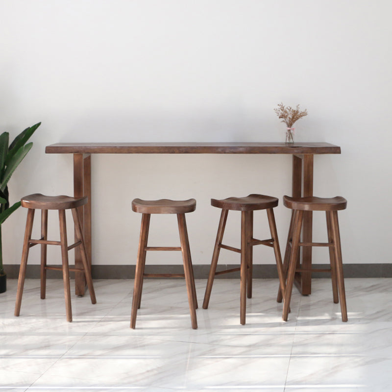 Armless Counter Height Stools Solid Wood Counter and Bar Stool