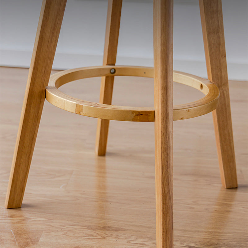 Low Back Dining Stools Round Armless Bar Stools with Wood Base