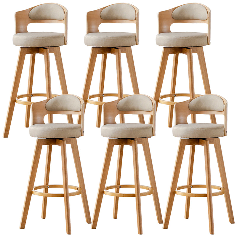 Low Back Dining Stools Round Armless Bar Stools with Wood Base