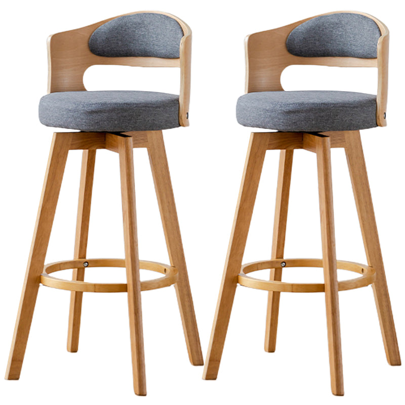 Low Back Dining Stools Round Armless Bar Stools with Wood Base