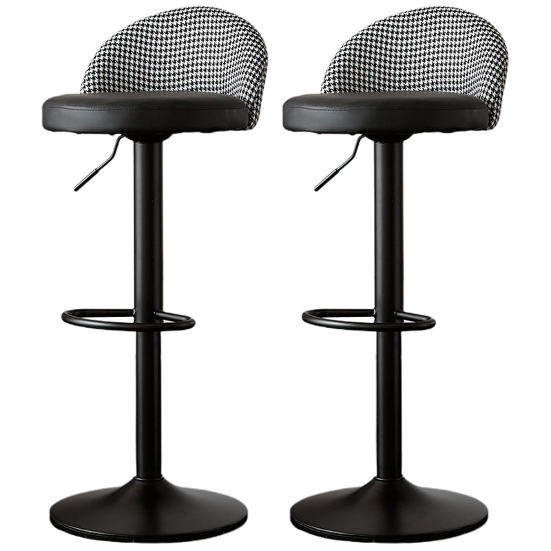 Low Back Dining Stools Adjustable Height Bar Stools with Cushion