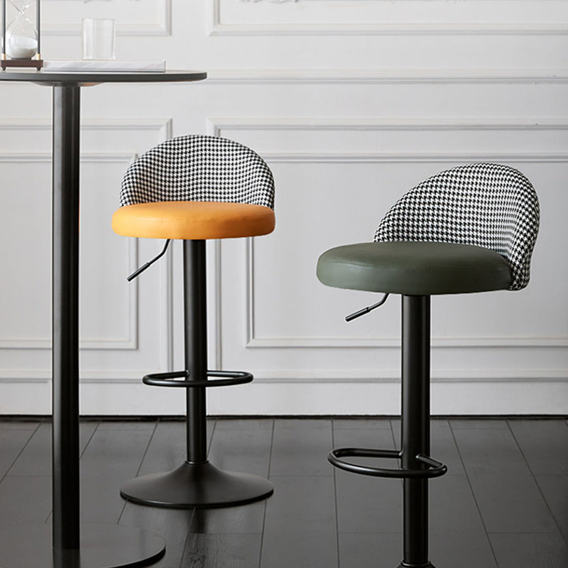 Low Back Dining Stools Adjustable Height Bar Stools with Cushion